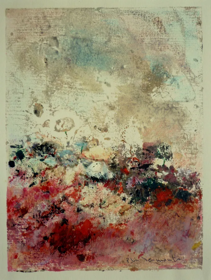 Monotype Paysage rougissant, 2017